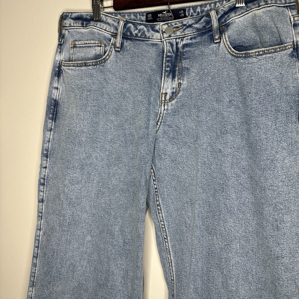 Low-Rise Vintage Baggy Jeans Hollister Relaxed Fit 31x29 Light Retro 90s Skater - Picture 2 of 12